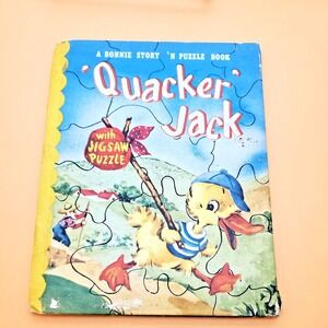 Bonnie Book Vintage Quaker Jack Elsie Church Puzzle Book Cathryn Taylor 1946